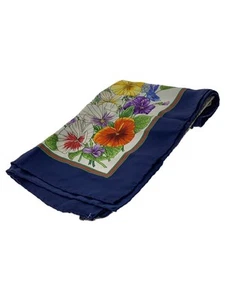 Foulard femme GUCCI soie marine à fleurs
