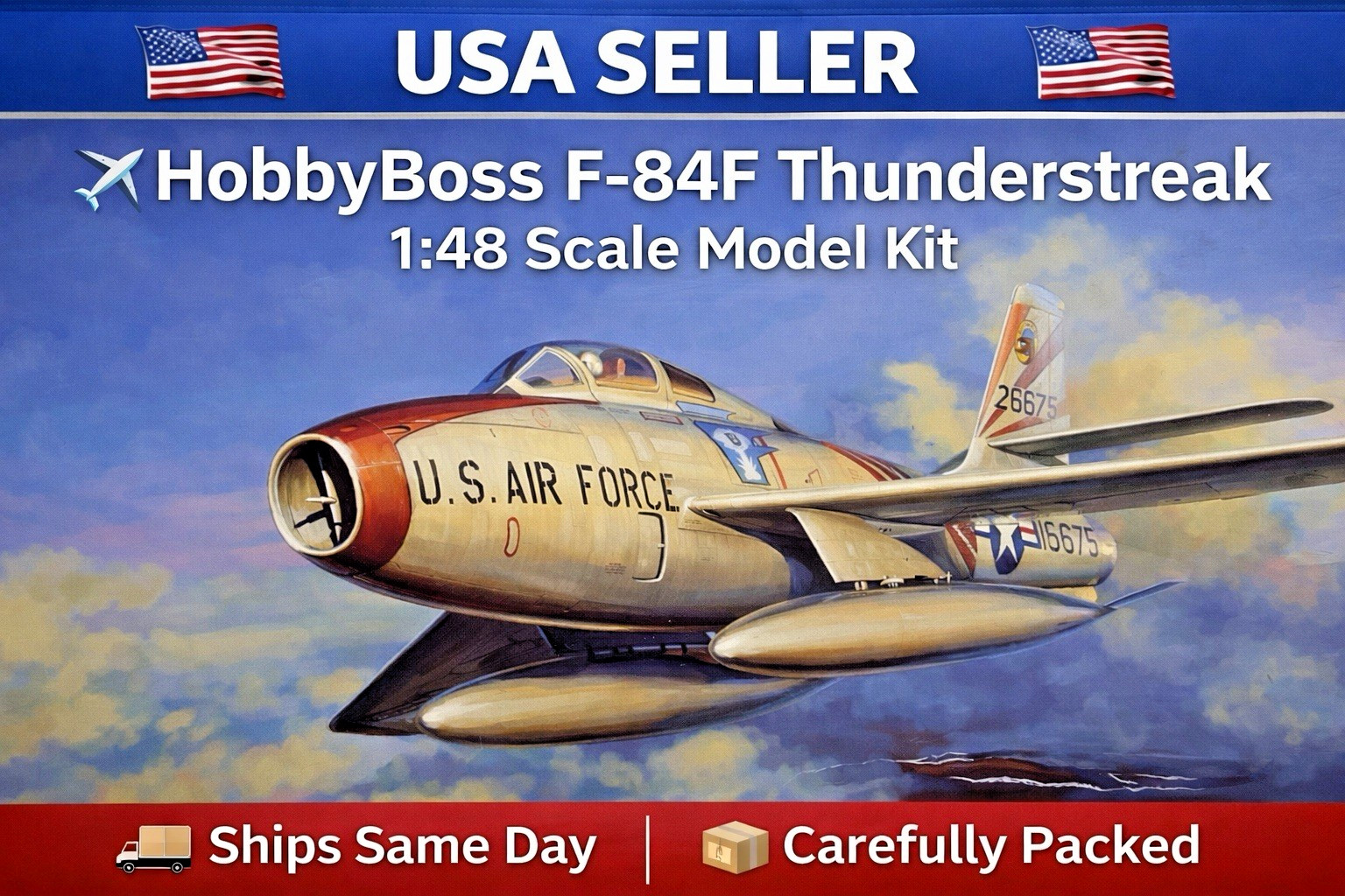 Hobby Boss-1/48 F-84F Thunderstreak Model #81726-SEALED BOX/