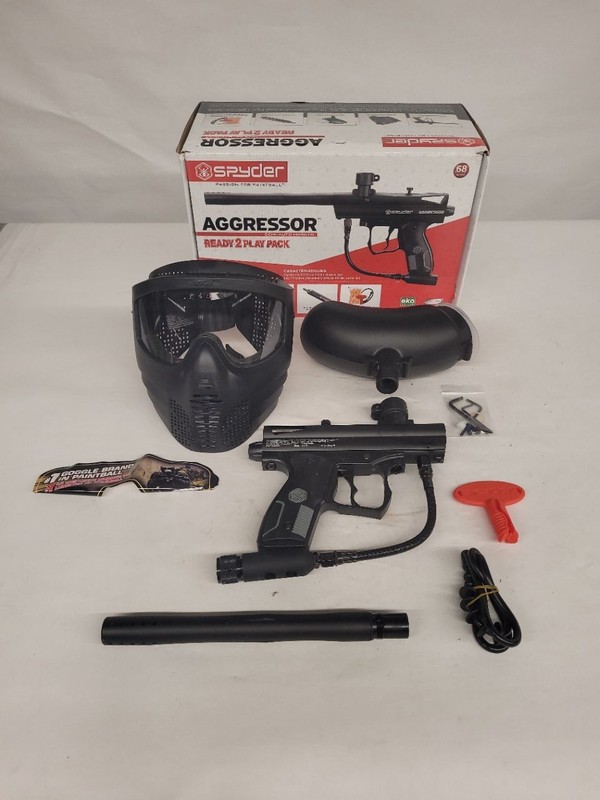 Spyder Black Paintball Ready 2 Play Pack IOB