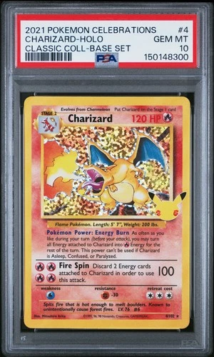 2021 POKEMON CELEBRATIONS CLASSIC COLL #4 CHARIZARD-HOLO PSA 10