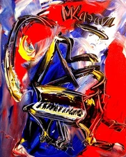 PIANO MUSIC  Modern Abstract   Original Oil Painting  IMPRESSIONIST DfWr3rwwf