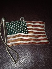 Ciondolo ornamento bandiera americana GLORIA DUCHIN peltro scintillante rosso bianco blu