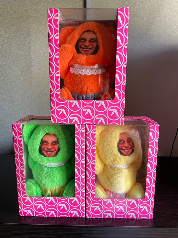 Aphex Twin Donkey Rhubarb Plush Bear Complete Set of 3 (Mint in box RARE)