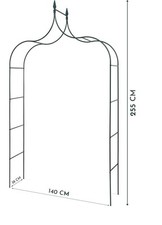 METAL GARDEN ARCH 2.5M ROSE PLANT CLIMBING TRELLIS ARCHWAY CLIMBER ARCHED FRAME 