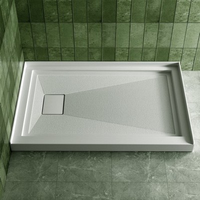 Acrylic Shower Pan for 3-Wall Alcove, 48x32'', White, Left Drain, Non-Slip