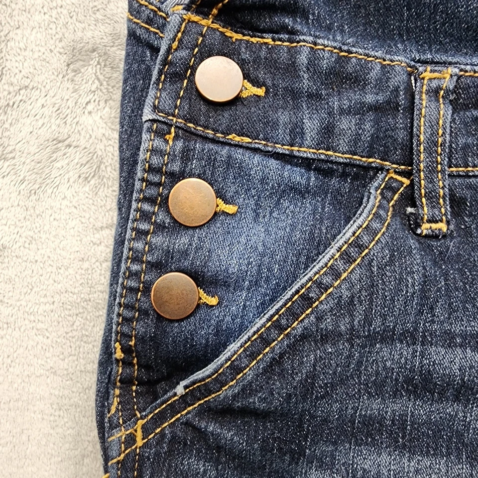 Pantalón corto No Boundaries para mujer XL azul corto elástico denim con puños cortados Foto 2 de 4
