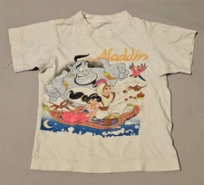 Vintage 1990s Walt Disney Aladdin T Shirt Kids Rare
