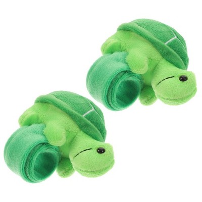  2 Stück Slap-Armband Stofftier Plüsch Slap-Armband Schildkröte Slap-Armband