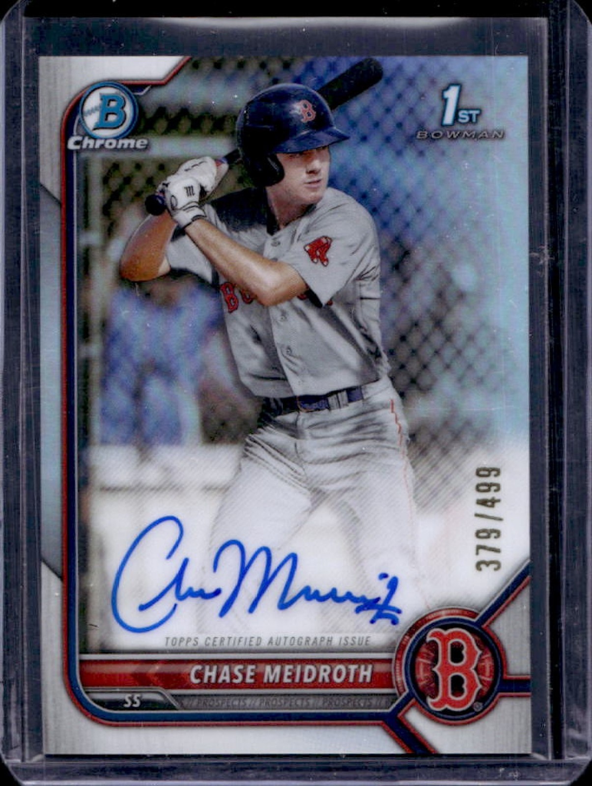 2022 Bowman Draft Chase Meidroth Chrome Auto Refractor 1st Prospect #379/499
