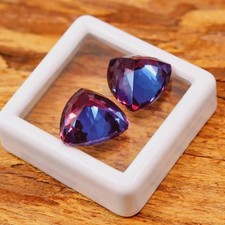 Natural Bi-Color Alexandrite Certified 20 Ct 2 Pcs Flawless Loose Gemstone