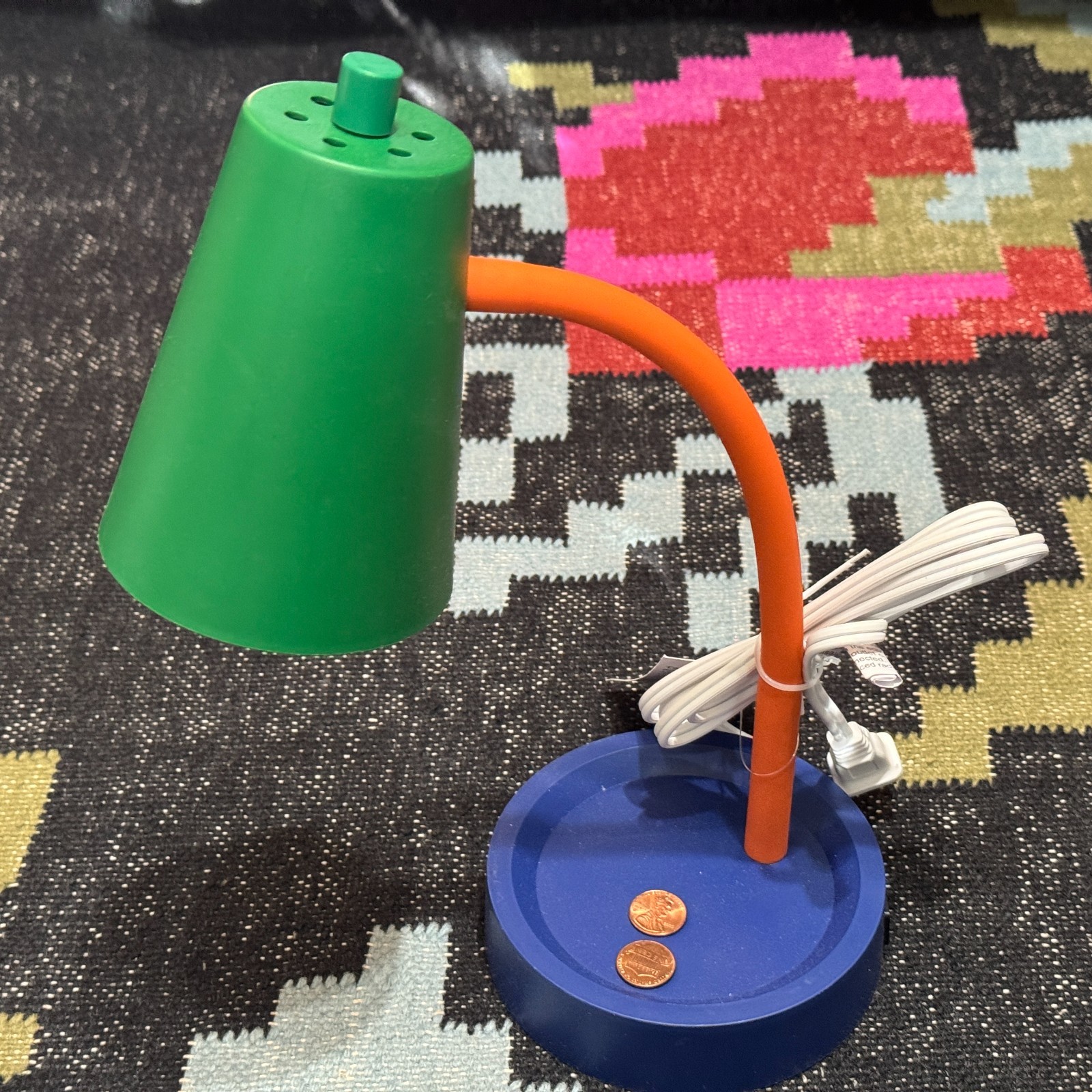 Room Essentials™ Task Table Lamp, Green/Blue/Orange Color Block | eBay