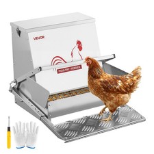 Automatic Chicken Feeder,40 lbs Capacity,Rainproof Treadle Poultry Feeder w/Lock