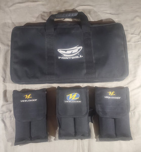 JT Paintball Padded Equipment Bag with Viewloader Haulers Pods & Red Paintballs