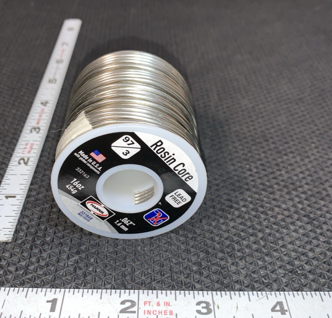 1 lb pound roll Rosin Core Solder 0.062" diam 97/3 Lead free #331868