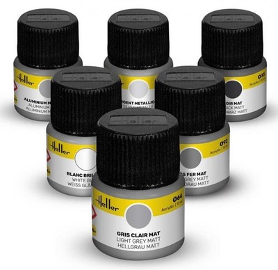 Heller 9401 - Farbenset Flugzeuge Zivil (Acryl, 6 x 12 ml)  - Neu
