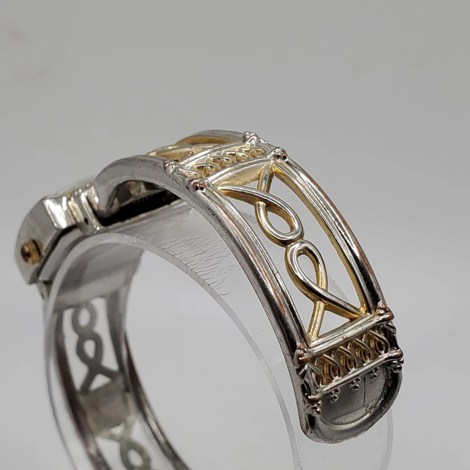 Vivani Reloj Cuarzo Mujer 25mm Dos Tonos Puño Banda Batería Nueva Foto 4 de 4