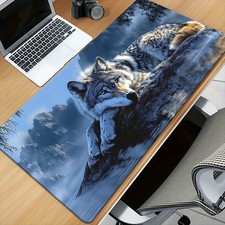 Large Gaming Mouse Pad Wolf Design Anti-Slip Rubber Base Print Soft Rubber  