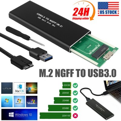M.2 NGFF SATA SSD to USB 3.0 External SSD Reader Converter Adapter Enclosure New