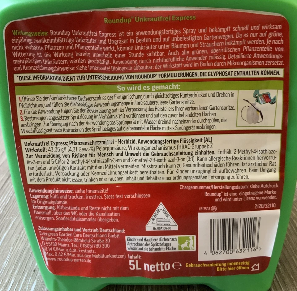 Roundup Unkrautfrei Express Fertigmischung - 5 Liter (R9-A - Bild 3 von 4