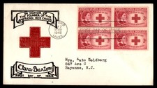 Mayfairstamps US FDC 1948 Clara Barton Red Cross Block First Day Cover aaz_52877
