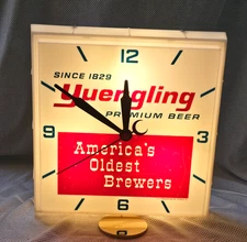 Amazing - Early 1950s YUENGLING Premium Beer Lighted Advertising Clock - MINTY!!