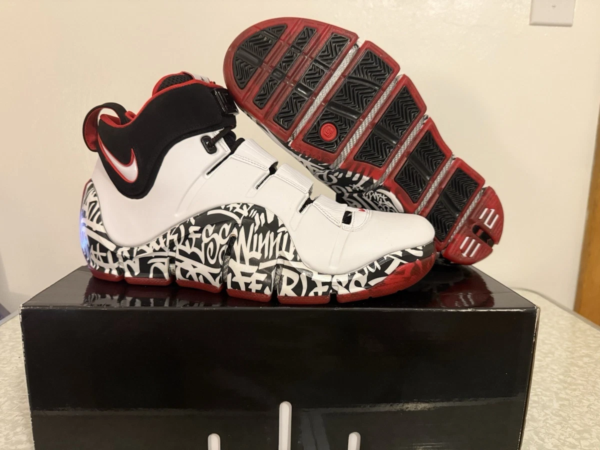 Nike Zoom LeBron 4 Black White Red | eBay