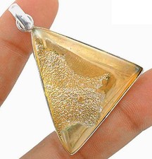 Natural Silver Druzy 925 Sterling Silver Pendant Jewelry B16-9