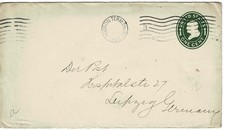USA 1907 Poczta Papeteria Koperta HG 368 używana Całostki List Nowy Jork-Lipsk