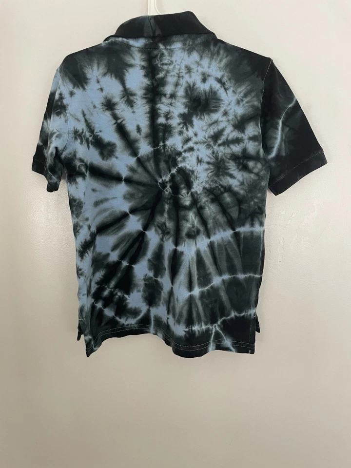 Camisa Polo Manga Corta Faded Glory Niños Niños Tie Dye 100% Algodón Azul Claro XS Foto 4 de 4