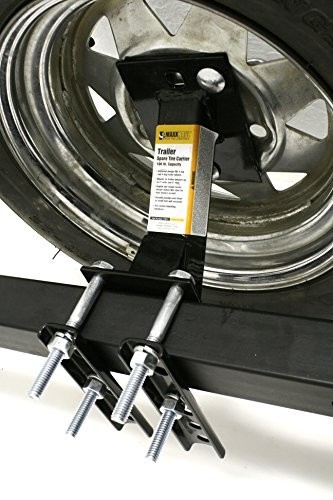 MaxxHaul 80071 Powder Coat Black Trailer Spare Carrier with Tire Locking Bracket