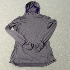 Nike Dri-FIT Pullover Hoodie Womens Medium Purple Running Thumbholes Pocket Pony