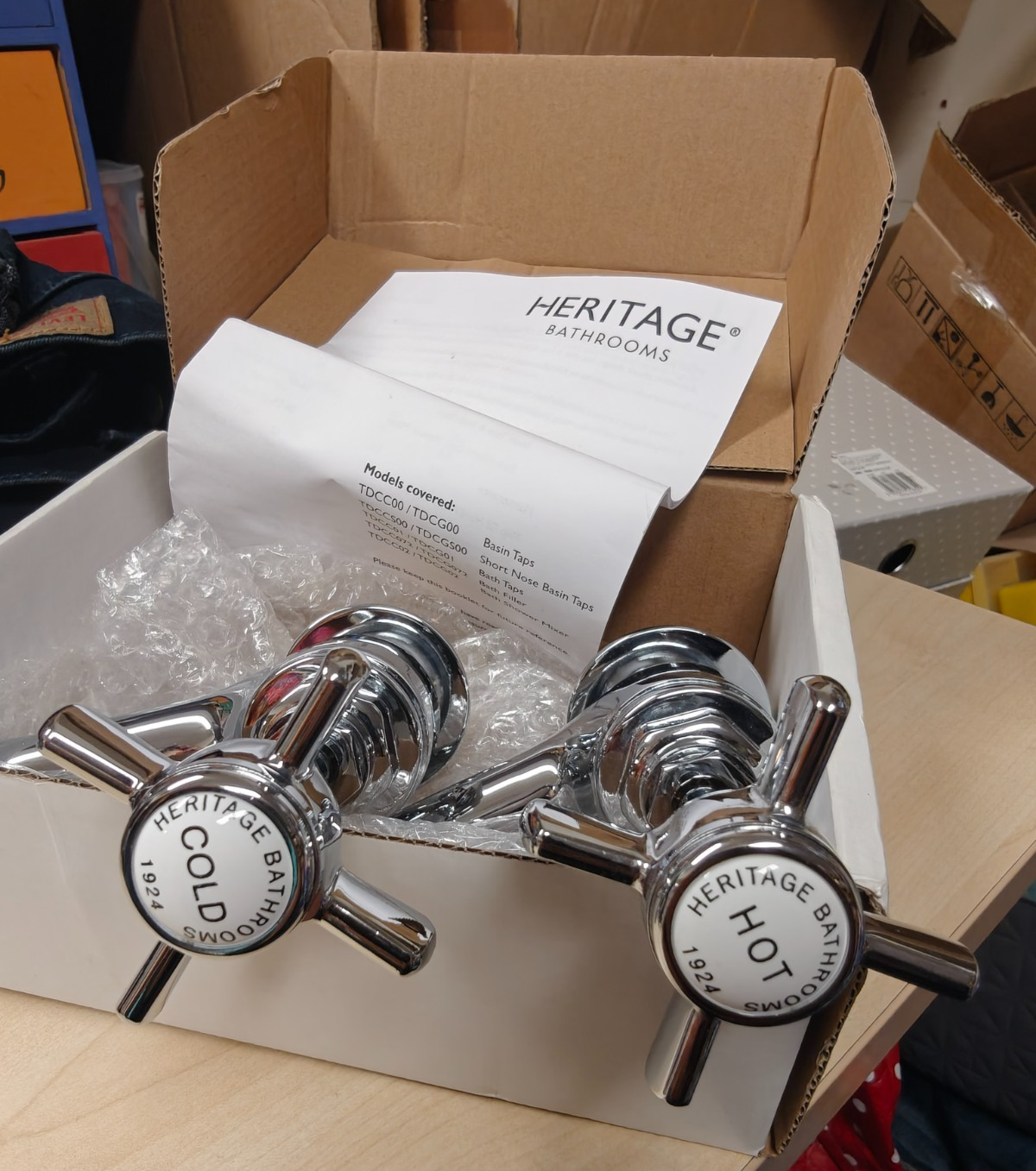 Pair of Heritage Dawlish Bath Pillar Taps TDCC01 - RRP £142