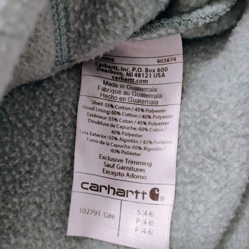 Carhartt Women's Hoodie Clarksburg Graphic Sleeve Pullover Sweatshirt Sage Small - Picture 8 of 11