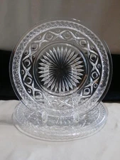 2 Vintage Imperial Glass Cape Cod Clear 8 Inch Salad Dessert Plate 8 1/4" Across
