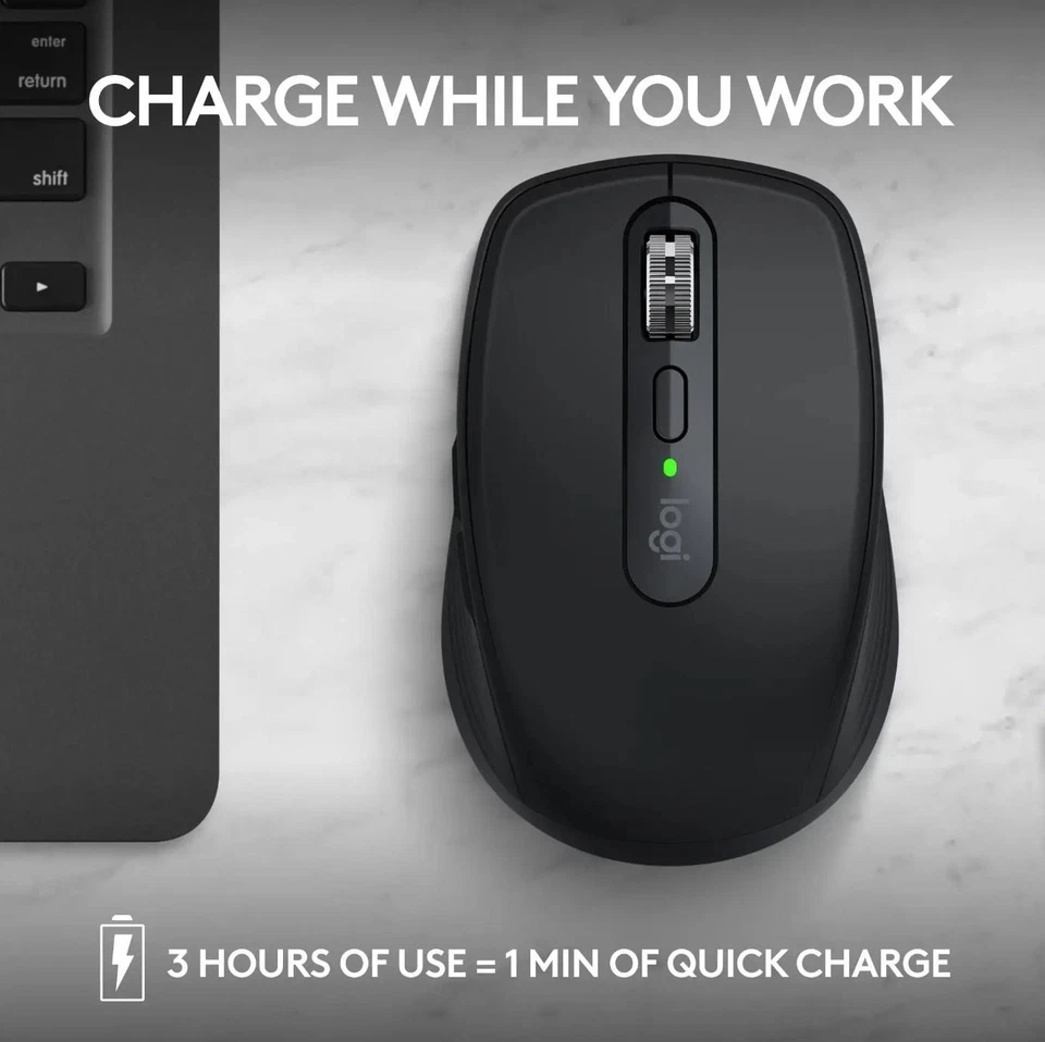 Logitech MX Anywhere 3S Bluetooth Mouse - Black - Image 3 of 3