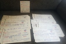 43 Vintage 1960s Chevron Standard Oil Gas Station Statement Paper Travel receipt