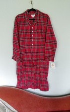 Lanz of Salzburg Red Plaid Flannel Nightgown Size S Womens