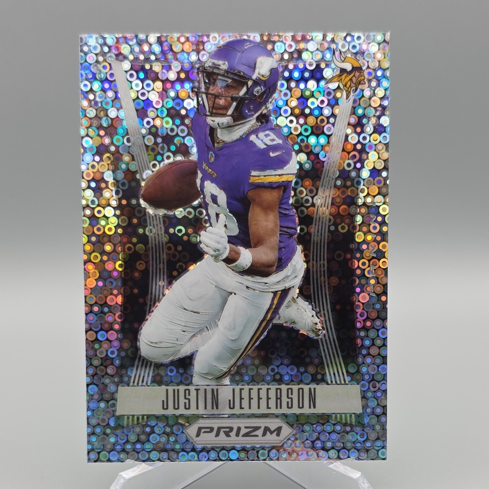2023 Panini Prizm Prizm Flashback No Huddle Prizm Justin Jefferson #PF-5