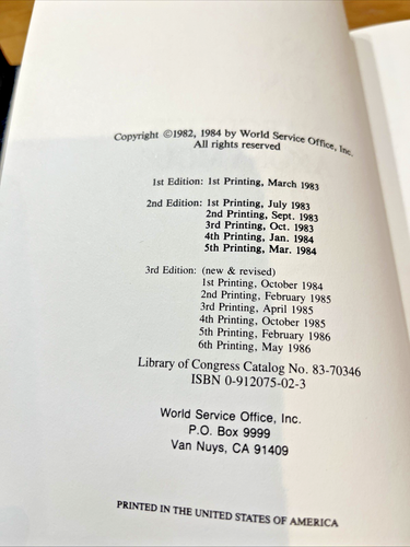 Narcotics Anonymous 3rd Edition /6th Printing ▪︎ Original DJ - 1 NAME & DATE - Picture 6 of 13
