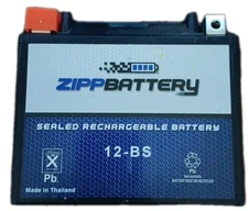 YTX12-BS Chromebattery Motorcycle, ATV Battery, 12 Volts, 12Ah