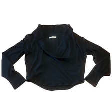 We The Free Free People Black Ribbed Surplice Wrap Thermal Top XL Womens