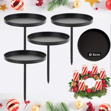 Kerzenhalter Adventskranz , 8cm, Adventskerzenhalter Halloween mit Dorn, Schwarz