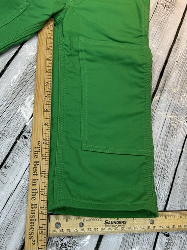 Vintage 4T NWT Plaid Lined Green CARHARTT Bibs Double Knee Kids BF40XX USA Union - Picture 7 of 11
