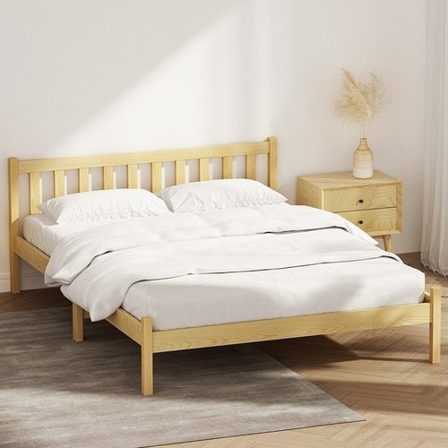 Bed Frame Double Size Wooden Oak SOFIE - Picture 1 of 9