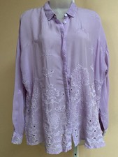 Johnny Was Slim Audrey Button Down Firefly Glow Shirt/ Blouse , Medium NWT