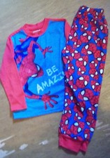 SPIDER-MAN MARVEL Pajamas Sleepwear Set w/ Fleece Pants Boys Size 4-5