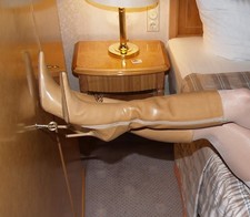 Biondini Kniestiefel Lederstiefel Reitstiefel braun 38 Echtleder