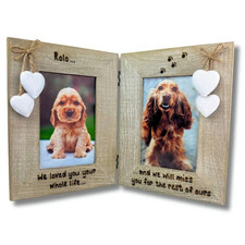 Personalised Dog Memorial Double Photo Frame – In Loving Memory Gift