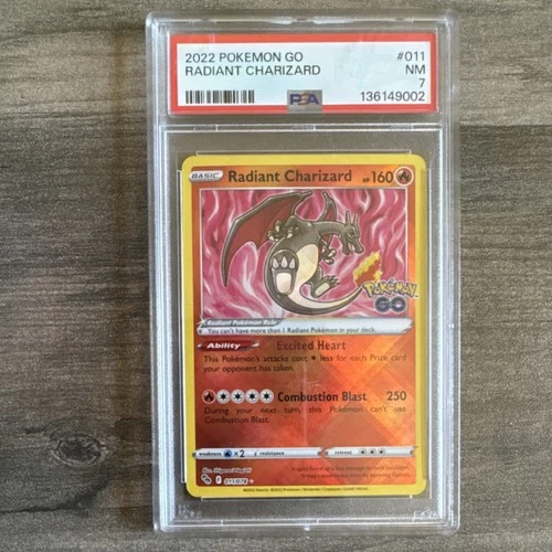 Pokémon Radiant Charizard 011/078 GO Holo Radiant Rare PSA 7