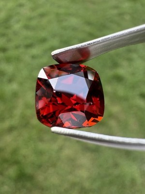 Masterpiece Collection: Square Faceted AAA Natural Bright Garnet 7.60ct